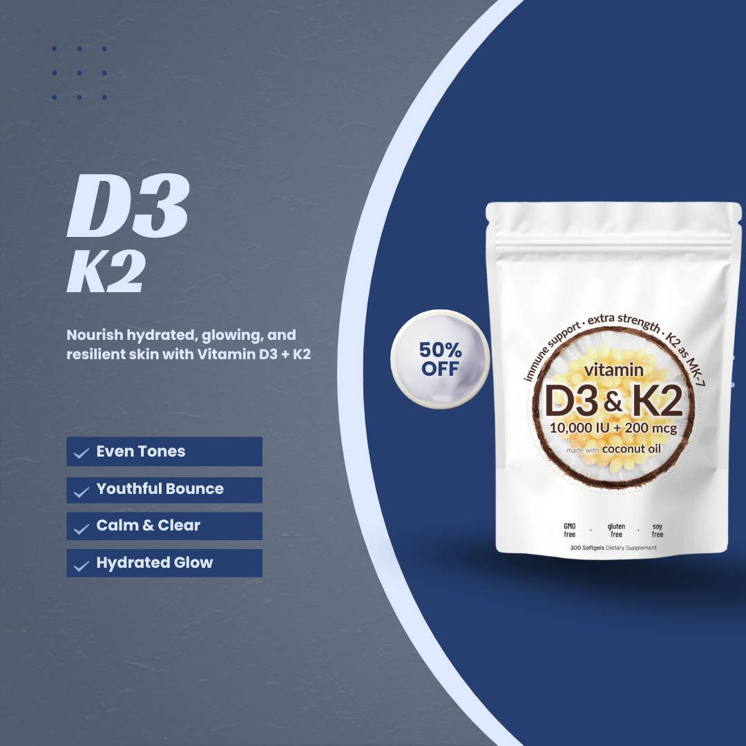 Vitamin D3 K2 Supplement Softgels