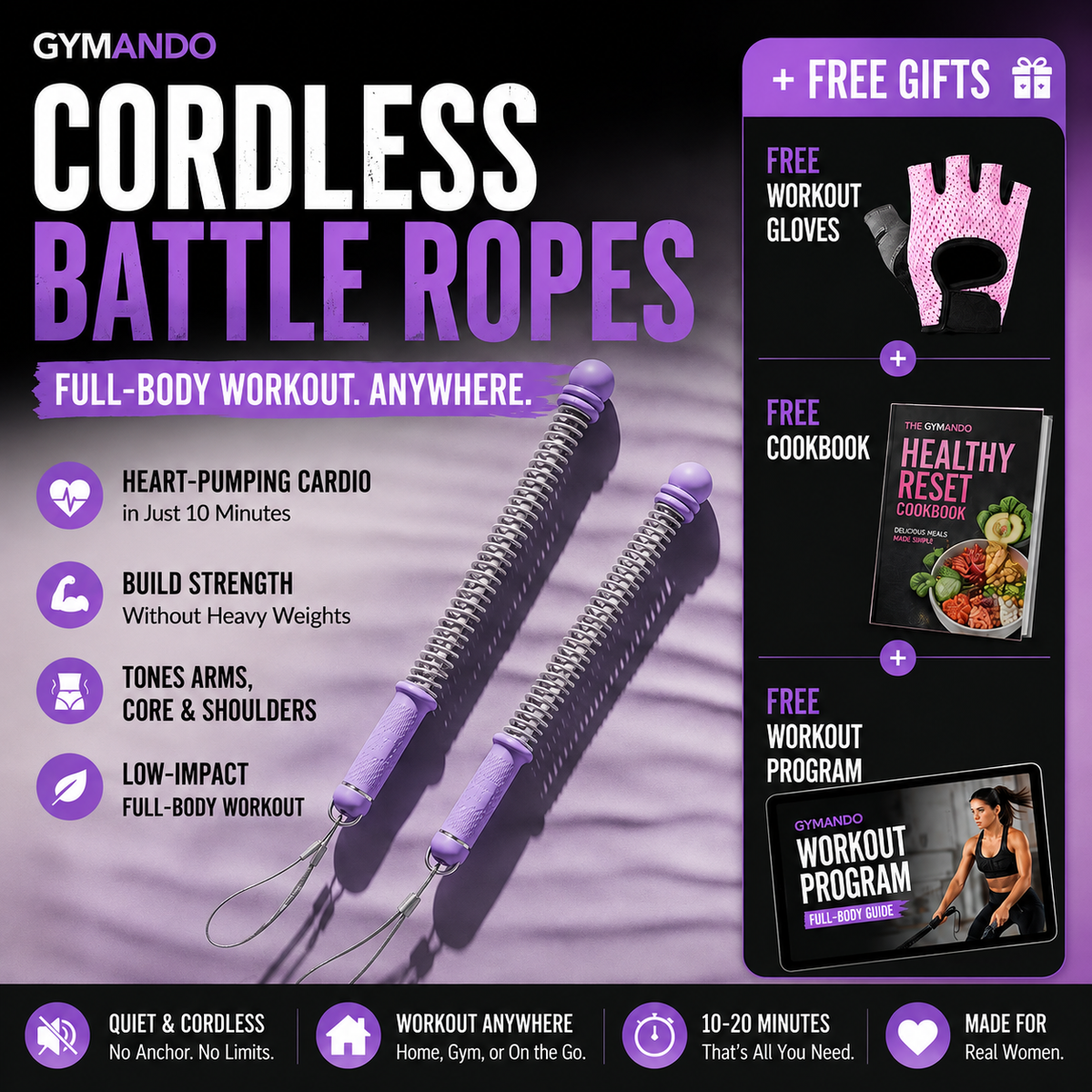 Gymando - Cordless Battle Ropes™